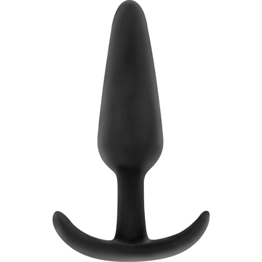 BLACK&SILVER - HANSEL SILICONE ANAL PLUG WITH SMALL HANDLE