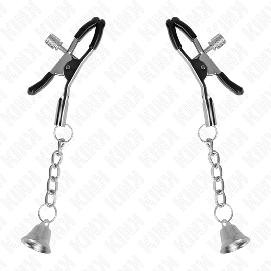 KINK - SILVER BELL PENDANT NIPPLE CLAMPS 6 CM