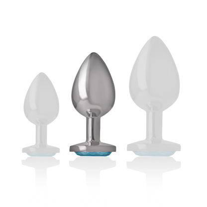 INTENSE - ALUMINUM METAL ANAL PLUG BLUE HEART SIZE M