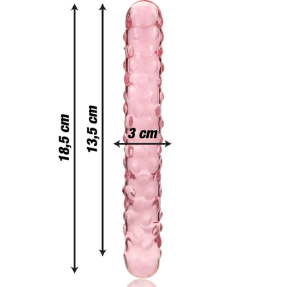 NEBULA SERIES BY IBIZA - MODEL 15 DILDO BOROSILICATE GLASS PINK 18.5 CM -O- 3 CM