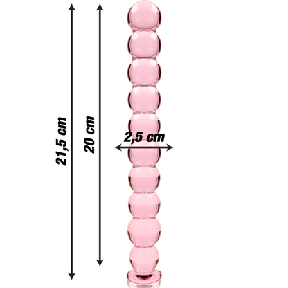 NEBULA SERIES BY IBIZA - MODEL 22 DILDO BOROSILICATE GLASS PINK 21.5 CM -O- 2.5 CM