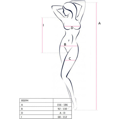 PASSION - BS094 RED BODYSTOCKING ONE SIZE