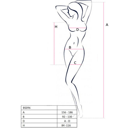 PASSION - BS096 WHITE BODYSTOCKING ONE SIZE