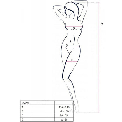 PASSION - BS098 WHITE BODYSTOCKING ONE SIZE