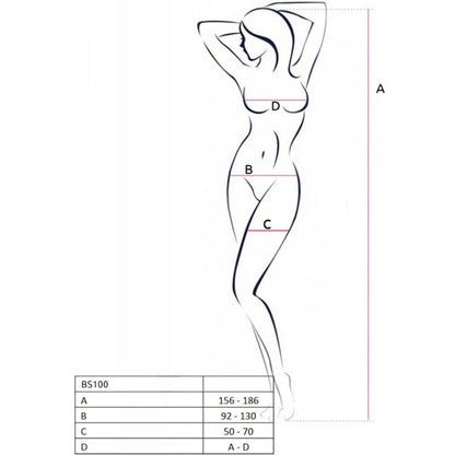 PASSION - BS100 WHITE BODYSTOCKING ONE SIZE