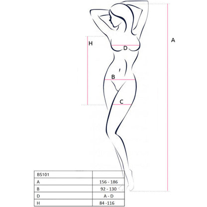 PASSION - BS101 RED BODYSTOCKING ONE SIZE