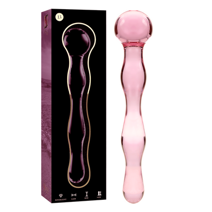 NEBULA SERIES BY IBIZA - MODEL 13 DILDO BOROSILICATE GLASS PINK 18 CM -O- 3.5 CM