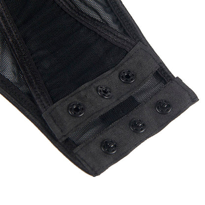 SUBBLIME - TEDDY WITH GARTER STRAP DETAIL CHEST BLACK L/XL