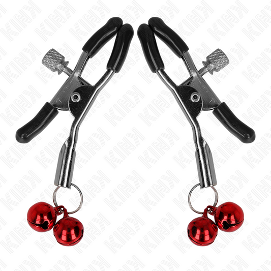 KINK - DOUBLE BELL NIPPLE CLAMP RED 6 CM