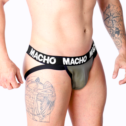 MACHO - MX27GR JOCK LEATHER GRAY BEIGE M