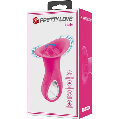 PRETTY LOVE - CLYDE ORAL VIBRATOR VIBRATING TONGUE 12 VIBRATIONS PINK