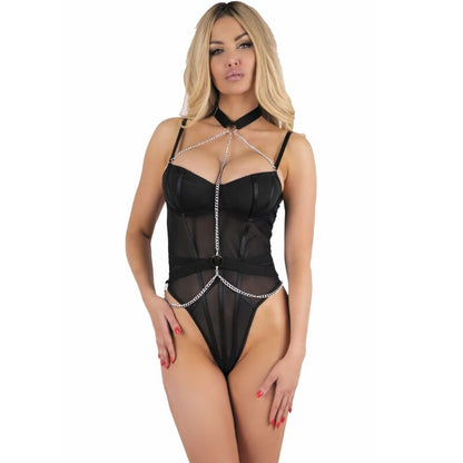 LIVCO CORSETTI FASHION - RUBIKA LC XG079 BODY WITH CHOKER BLACK L