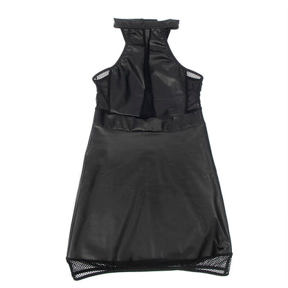 SUBBLIME - 955472 HALTER NECK DRESS WITH TRANSPARENCIES BLACK S/M