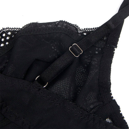 SUBBLIME - 955625 LACE BODYSUIT WITH BOTTOM CLOSURE BLACK L/XL
