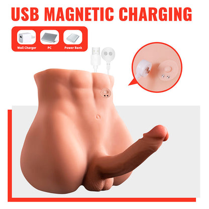 XISE - BERTLETT DILDO ASS REALISTIC DILDO AND ANUS MASTURBATOR FRONT POSITION WITH THRUSTING 18 CM