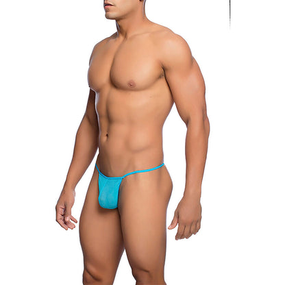 MOB - TRANSPARENT T-SHAPED THONG AQUA SIZE L/XL