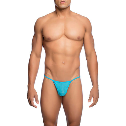 MOB - TRANSPARENT T-SHAPED THONG AQUA SIZE S/M