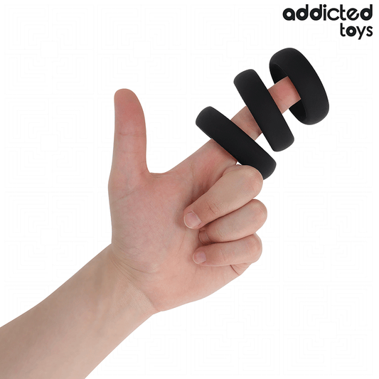 ADDICTED TOYS - SET OF FLAT SILICONE RINGS
