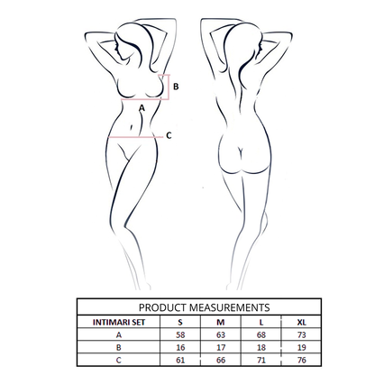 PASSION - INTIMARI BRA + PANTIES SET BLACK L/XL