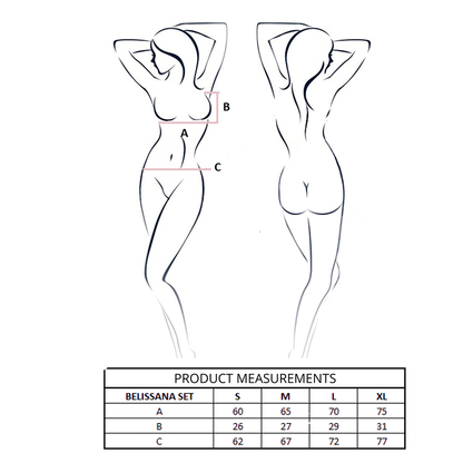PASSION - BELISSANA BRA + THONG SET BLUE L/XL