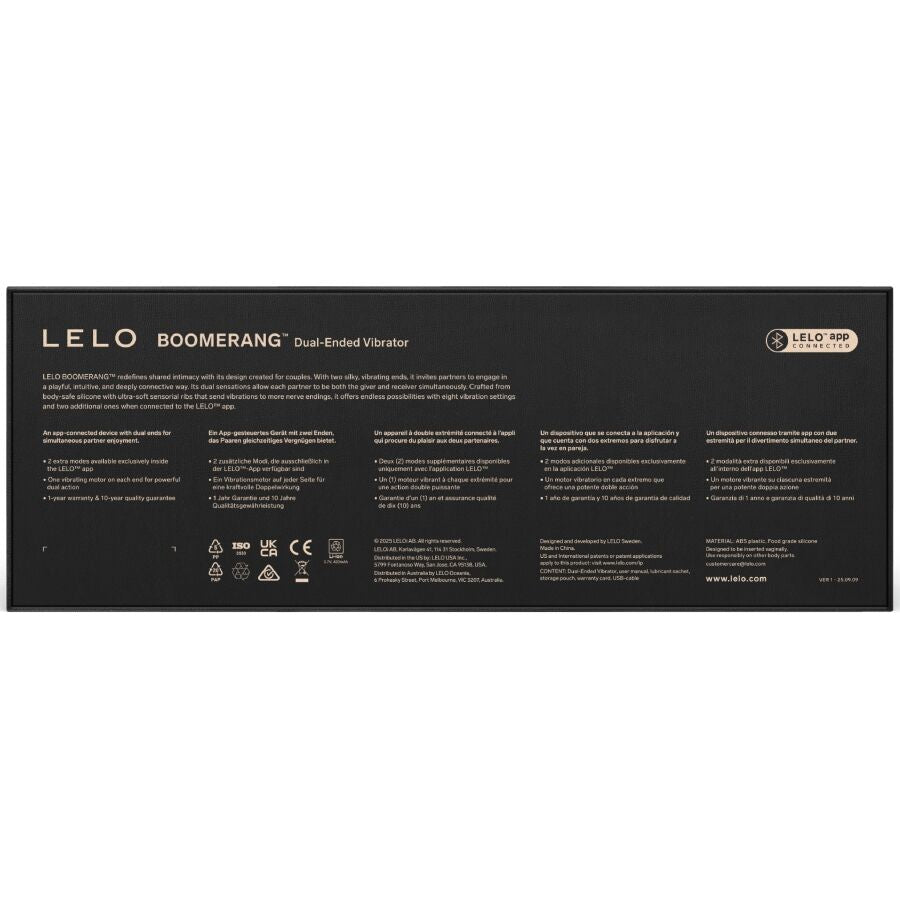 LELO - BOOMERANG DOUBLE ENDED VIBRATOR CERISE