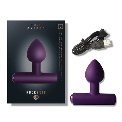 ROCKS-OFF - NOVA ASTRYX RECHARGEABLE PREMIUM & POWERFUL ANAL PLUG 16 FUNCTION PURPLE
