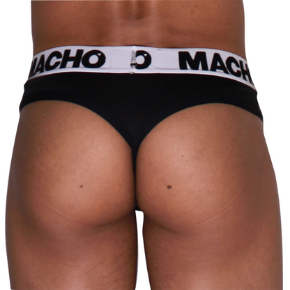 MACHO - MTG002  BLACK/BLACK THONG L