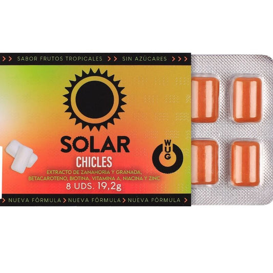 WUG Solar - The chewing gum that prepares your skin for the sun. BLISTER OF 8 UNITS