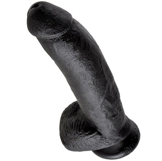 KING COCK - DILDO BLACK WITH BALLS 22.9 CM