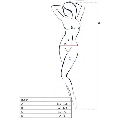PASSION - WOMAN BS034 RED BODYSTOCKING ONE SIZE